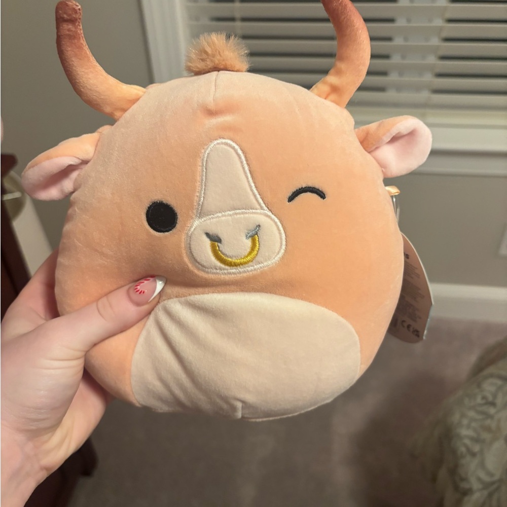 Squishmallows Peach and Cream Bull Plush